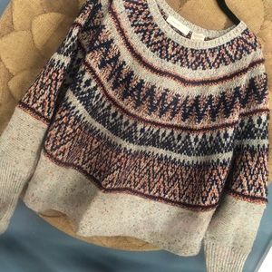 Anthropologie Fair Isle Sweater, size xs/s poncho sleeping on snow brand